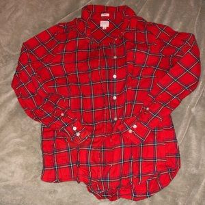 Red plaid J. Crew light flannel button down shirt